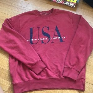 Red USA Crew Neck Sweatshirt